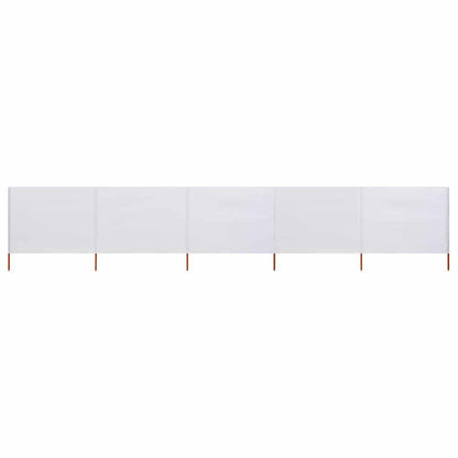 vidaXL 5-panel Wind Screen Fabric 600x160 cm Sand White