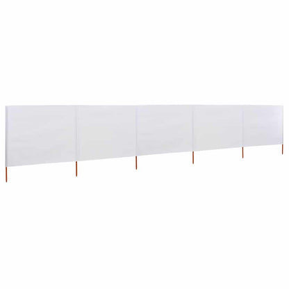 vidaXL 5-panel Wind Screen Fabric 600x160 cm Sand White
