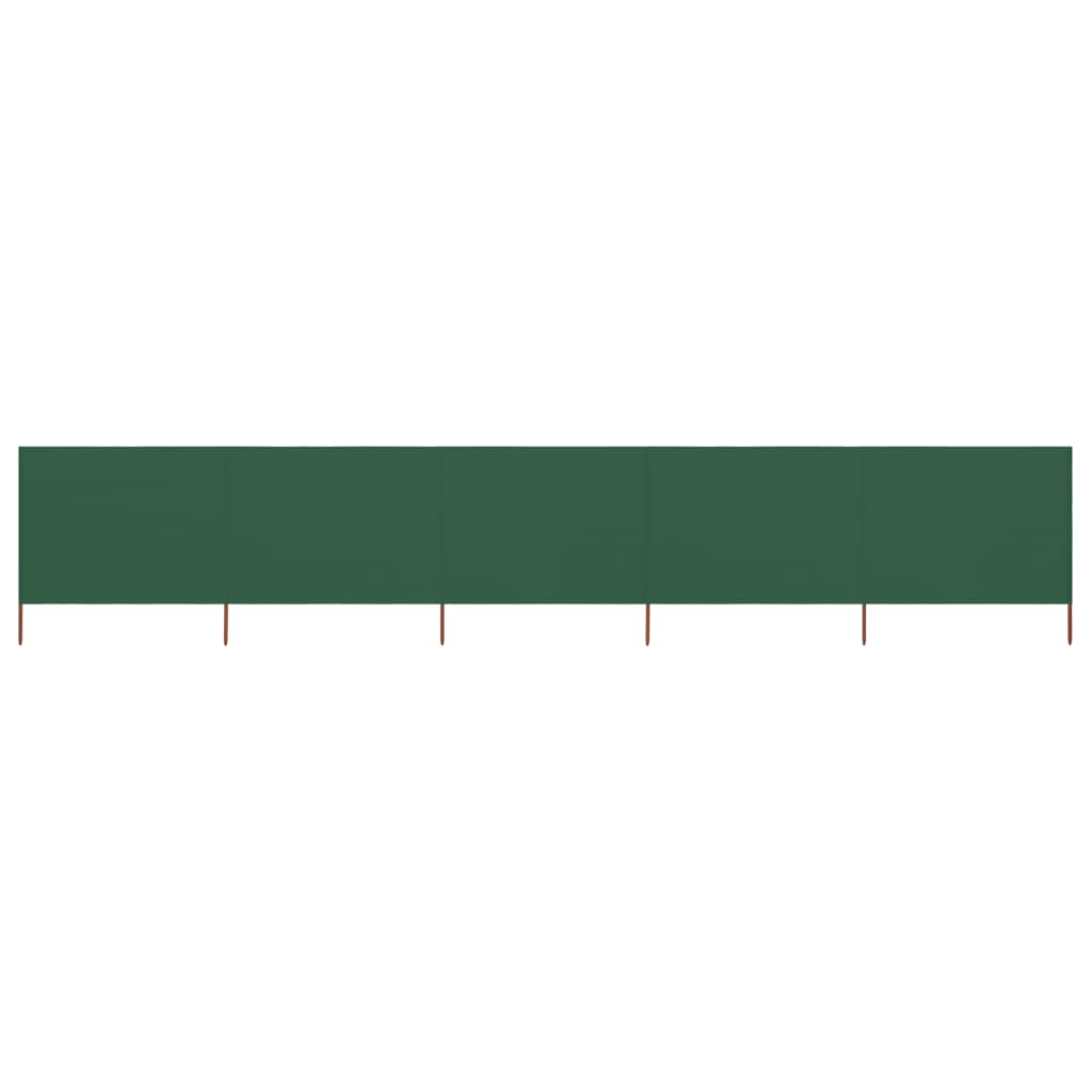 vidaXL 5-panel Wind Screen Fabric 600x160 cm Green