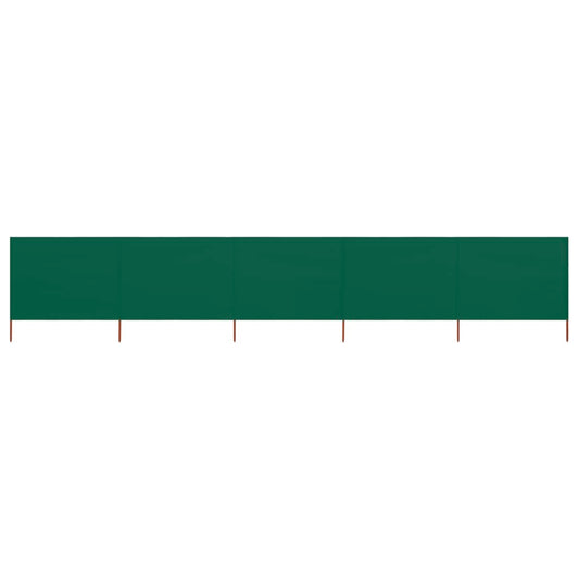 vidaXL 5-panel Wind Screen Fabric 600x160 cm Green