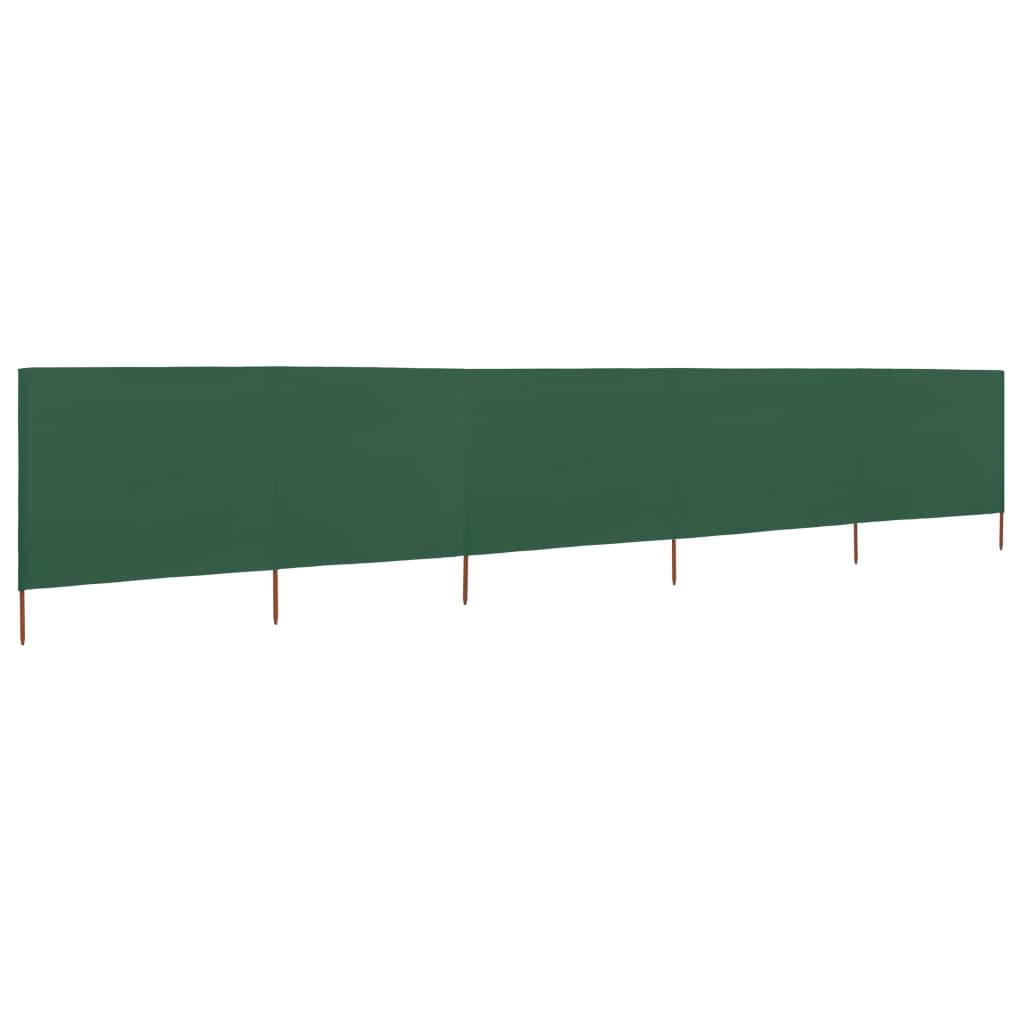 vidaXL 5-panel Wind Screen Fabric 600x160 cm Green