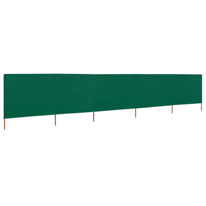 vidaXL 5-panel Wind Screen Fabric 600x160 cm Green