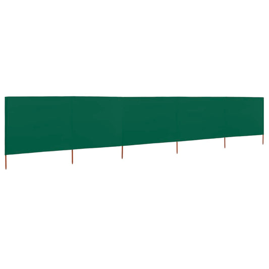 vidaXL 5-panel Wind Screen Fabric 600x160 cm Green