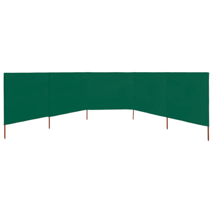 vidaXL 5-panel Wind Screen Fabric 600x160 cm Green