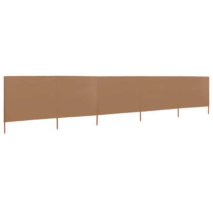 vidaXL 5-panel Wind Screen Fabric 600x160 cm Taupe