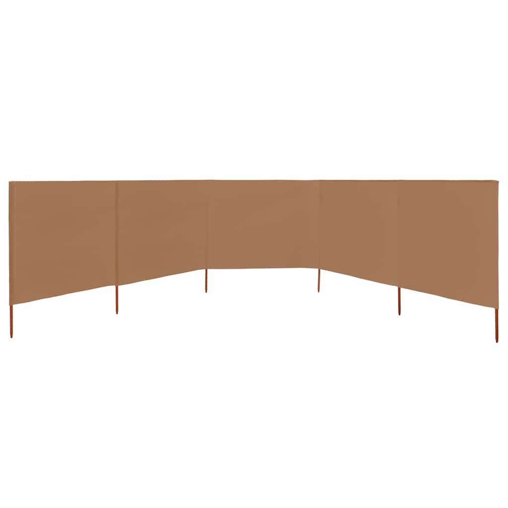 vidaXL 5-panel Wind Screen Fabric 600x160 cm Taupe