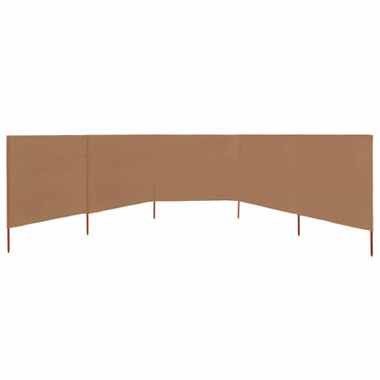 47169 vidaXL 5-panel Wind Screen Fabric 600x160 cm Taupe
