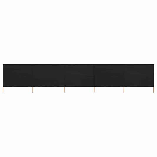 vidaXL 5-panel Wind Screen Fabric 600x160 cm Black