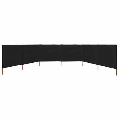 47172 vidaXL 6-panel Wind Screen Fabric 800x80 cm Black