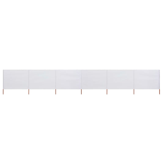 vidaXL 6-panel Wind Screen Fabric 800x120 cm Sand White