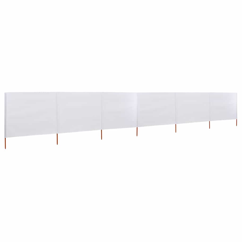 47174 vidaXL 6-panel Wind Screen Fabric 800x120 cm Sand White