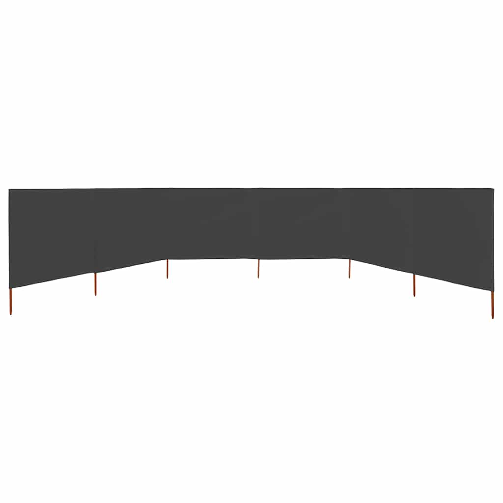 47176 vidaXL 6-panel Wind Screen Fabric 800x120 cm Anthracite