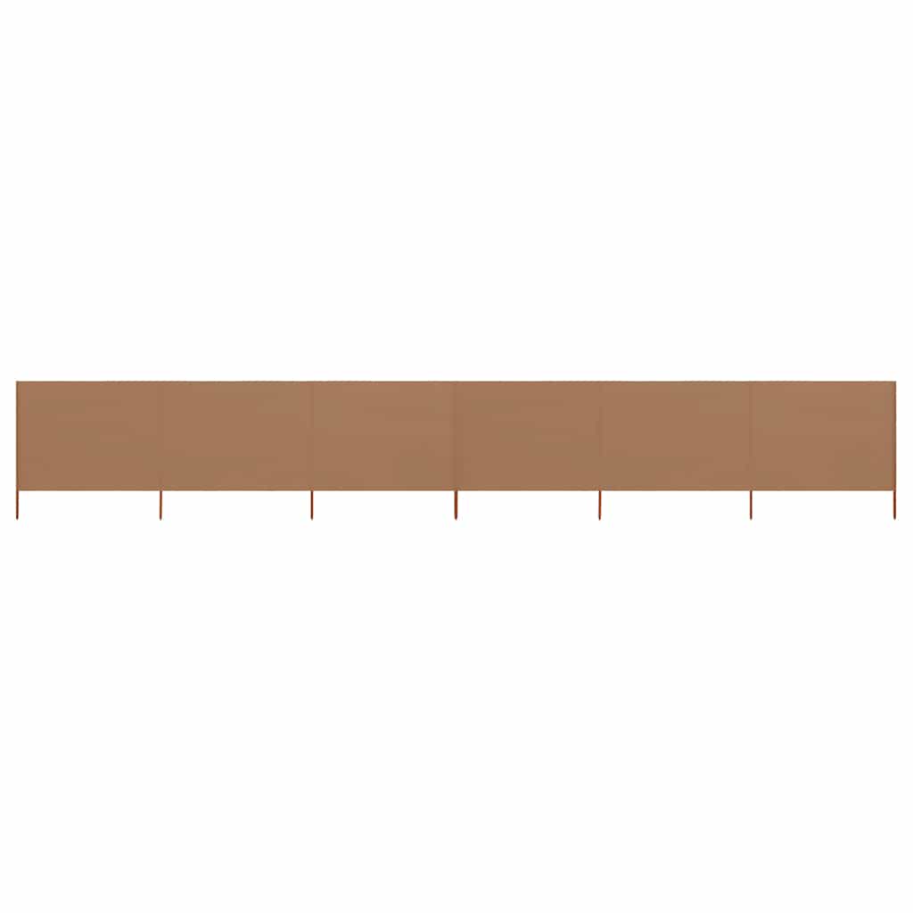 47177 vidaXL 6-panel Wind Screen Fabric 800x120 cm Taupe