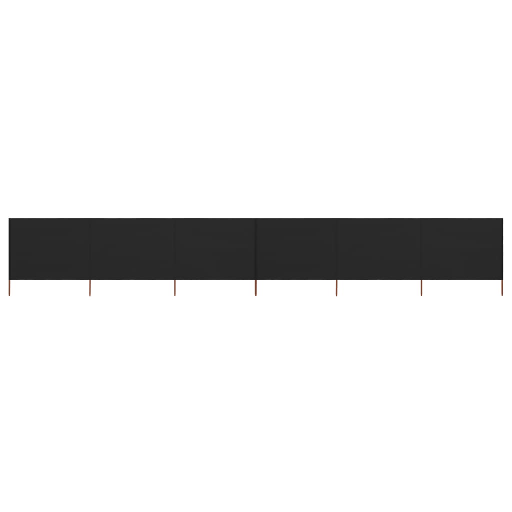 vidaXL 6-panel Wind Screen Fabric 800x120 cm Black