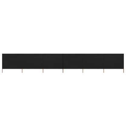 vidaXL 6-panel Wind Screen Fabric 800x120 cm Black