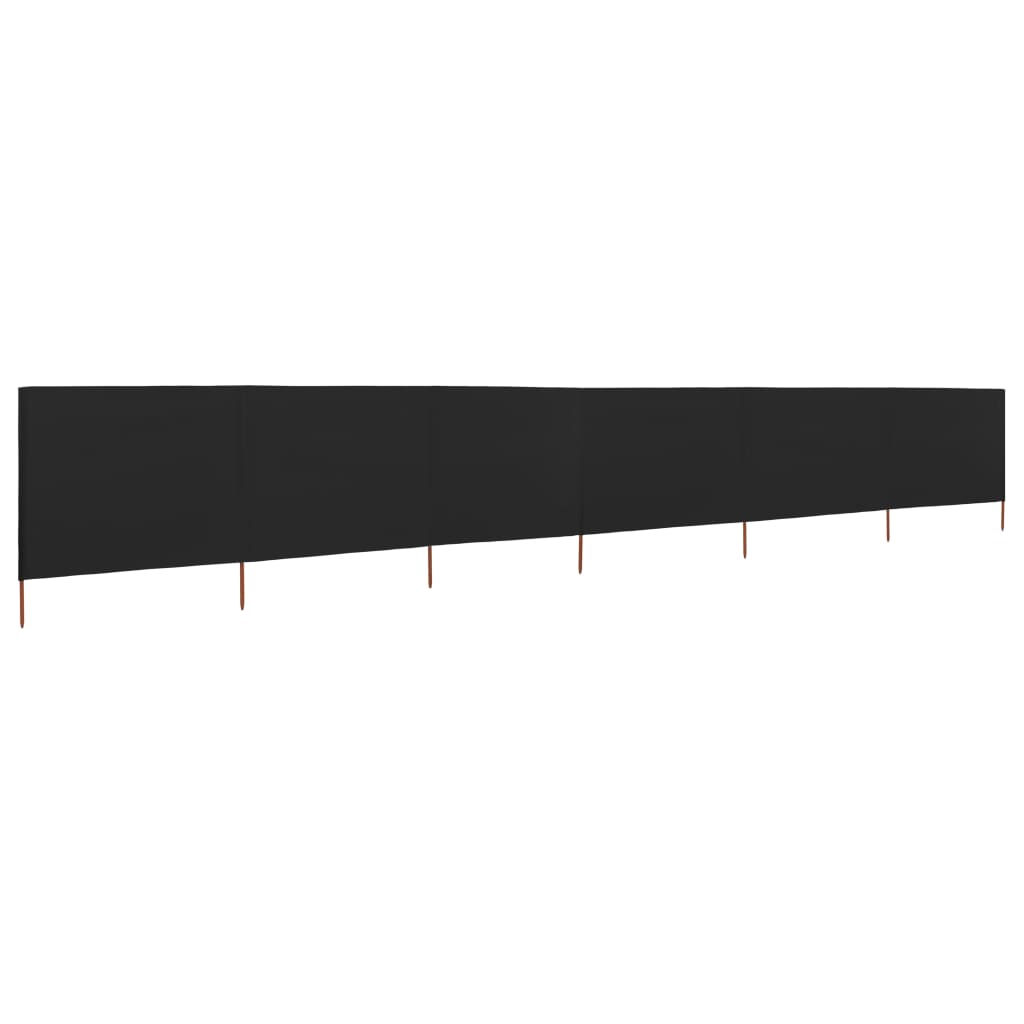 vidaXL 6-panel Wind Screen Fabric 800x120 cm Black