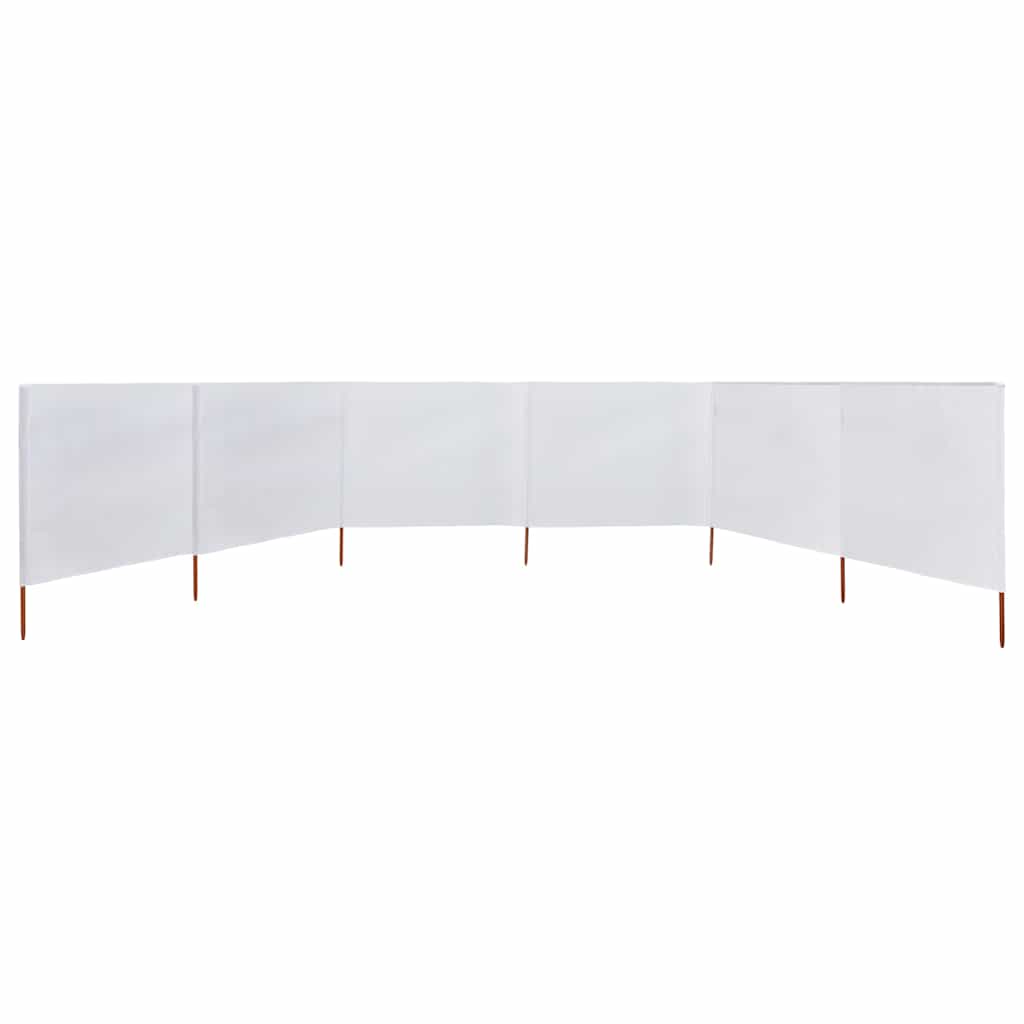 47180 vidaXL 6-panel Wind Screen Fabric 800x160 cm Sand White