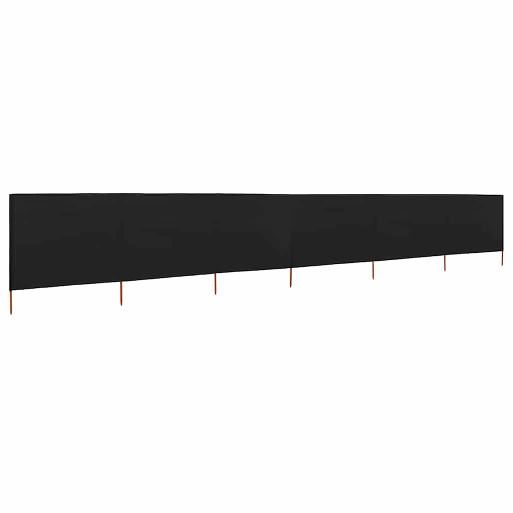 47184 vidaXL 6-panel Wind Screen Fabric 800x160 cm Black