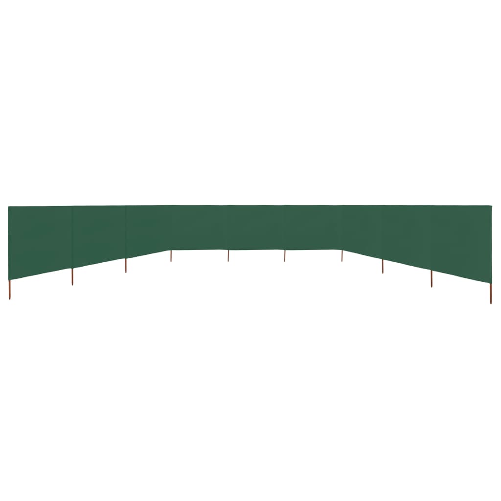 vidaXL 9-panel Wind Screen Fabric 1200x80 cm Green