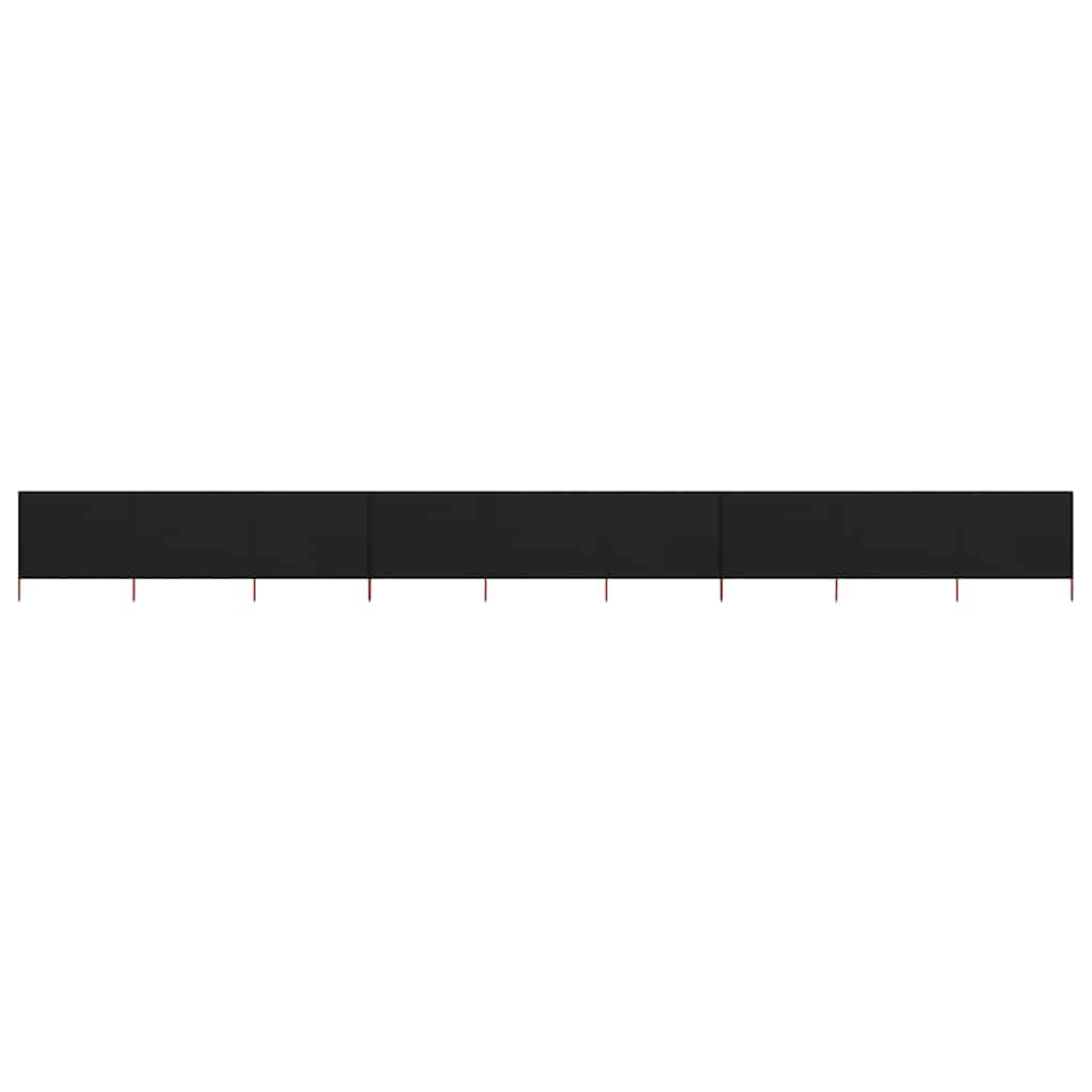 vidaXL 9-panel Wind Screen Fabric 1200x80 cm Black