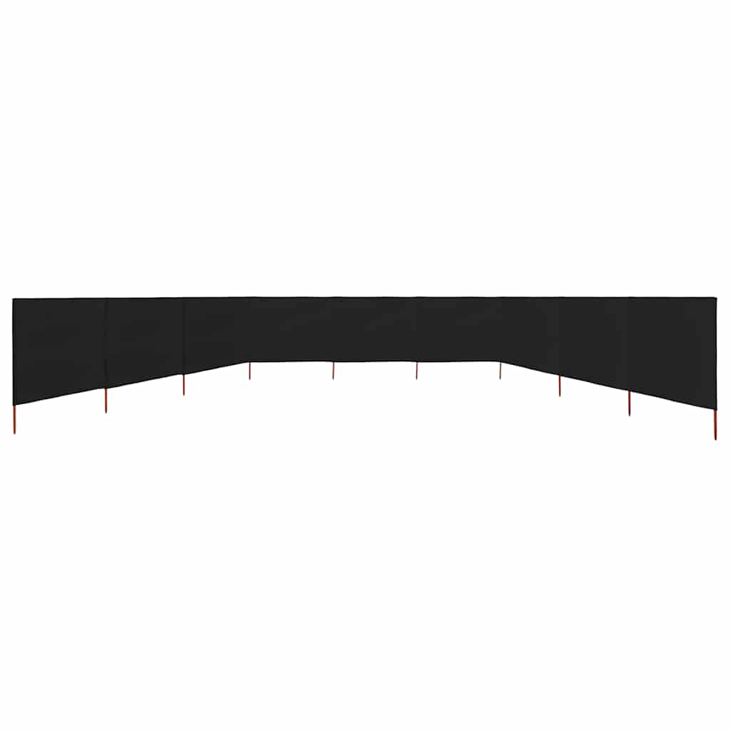 vidaXL 9-panel Wind Screen Fabric 1200x80 cm Black