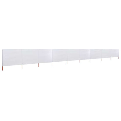 vidaXL 9-panel Wind Screen Fabric 1200x120 cm Sand White