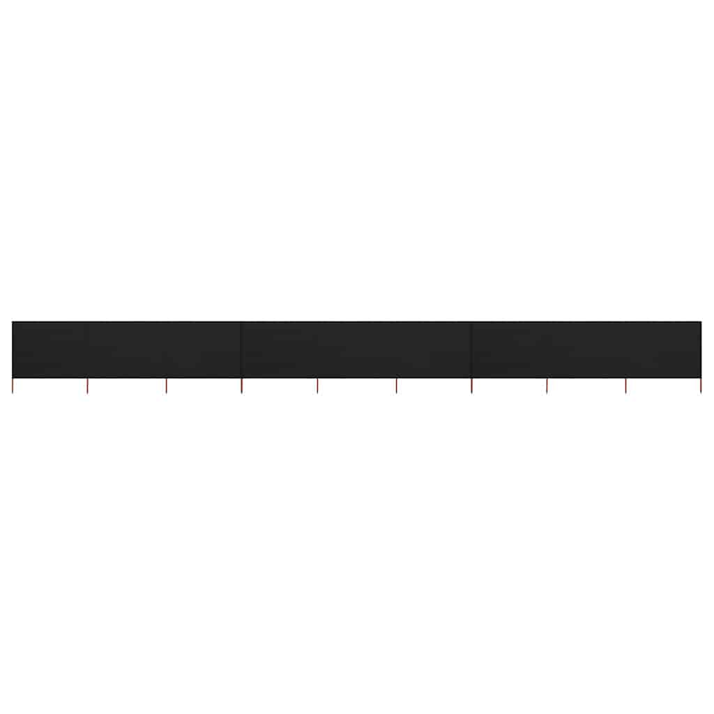 47202 vidaXL 9-panel Wind Screen Fabric 1200x160 cm Black