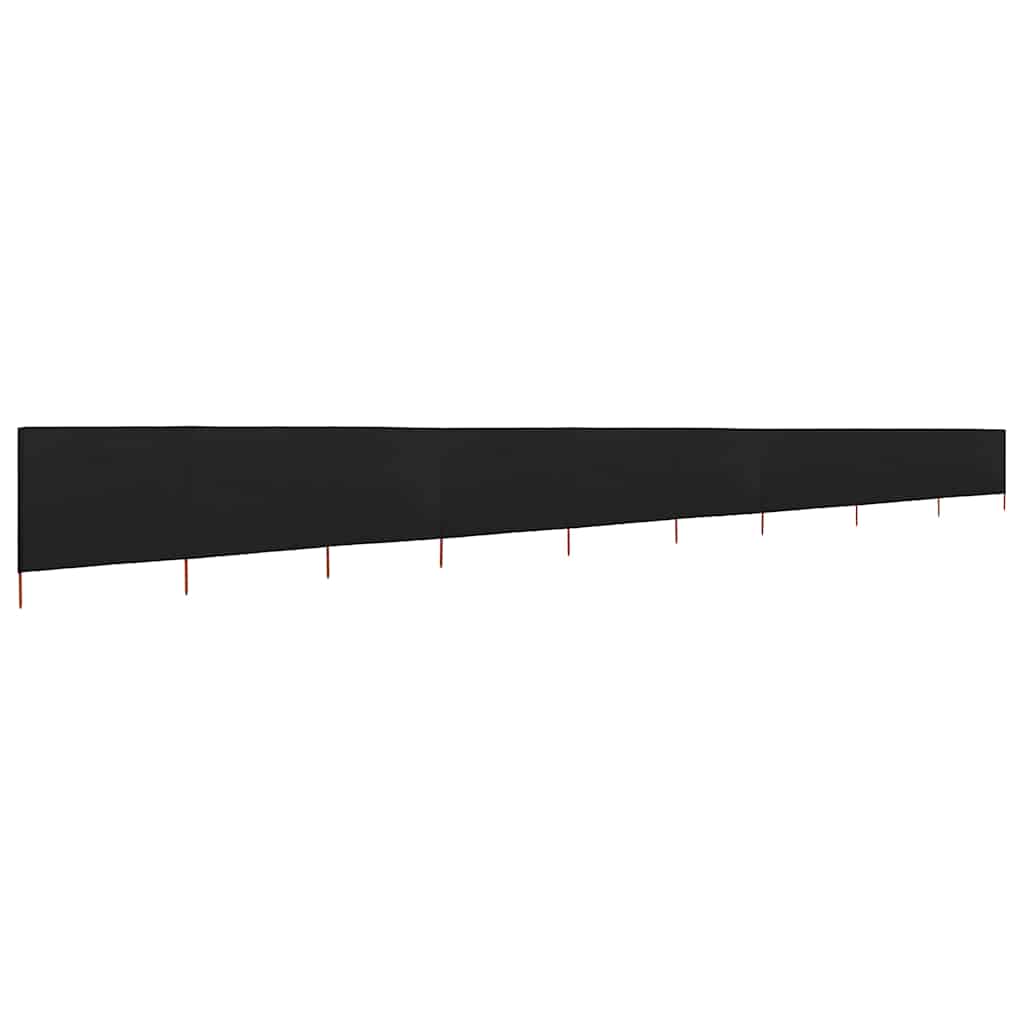 47202 vidaXL 9-panel Wind Screen Fabric 1200x160 cm Black