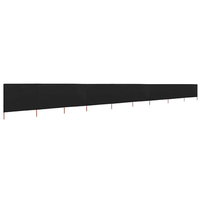 47202 vidaXL 9-panel Wind Screen Fabric 1200x160 cm Black