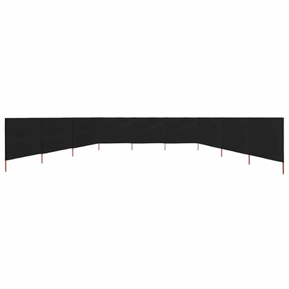 47202 vidaXL 9-panel Wind Screen Fabric 1200x160 cm Black