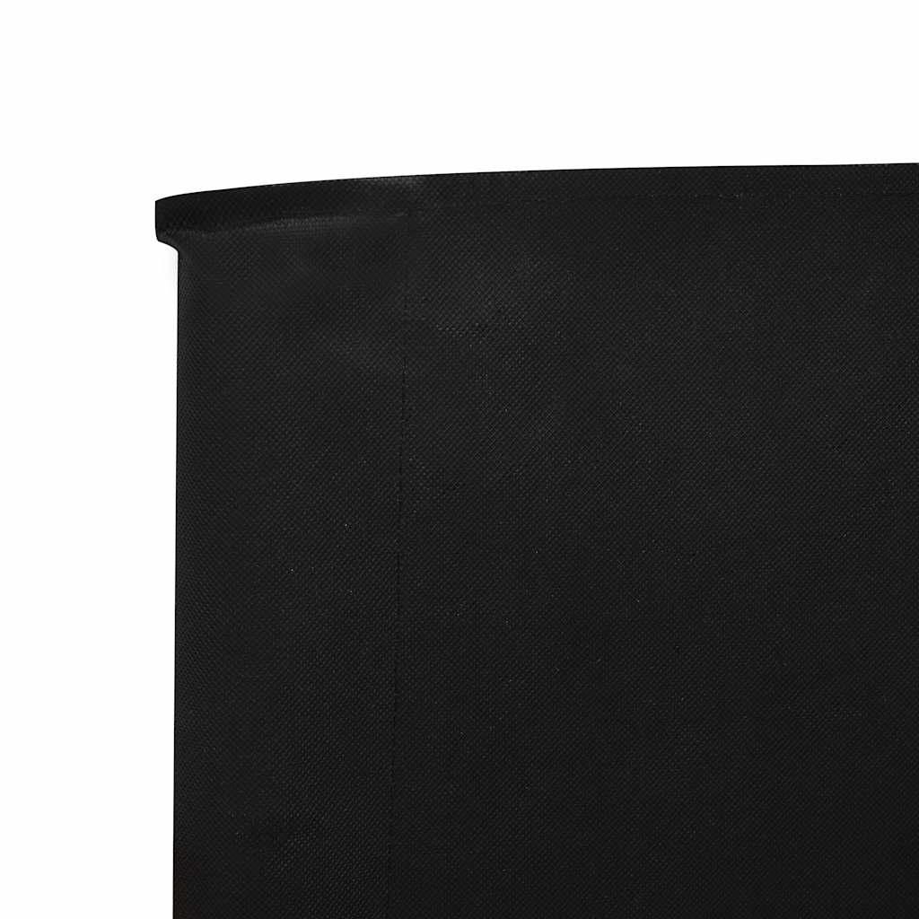 47202 vidaXL 9-panel Wind Screen Fabric 1200x160 cm Black