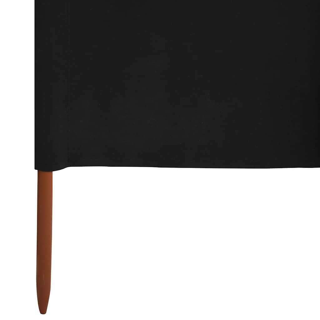 47202 vidaXL 9-panel Wind Screen Fabric 1200x160 cm Black