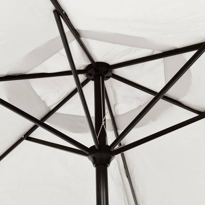 vidaXL Garden Parasol Sand White 200x224 cm Aluminium
