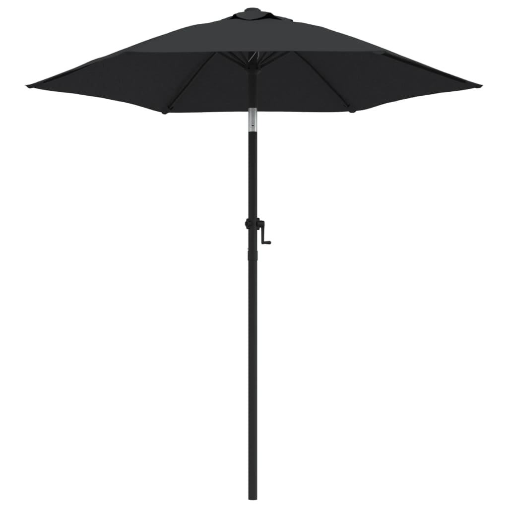 vidaXL Garden Parasol | Black and dark grey | Aluminium, Polyester | Medium