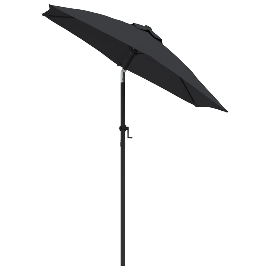 vidaXL Garden Parasol | Black and dark grey | Aluminium, Polyester | Medium