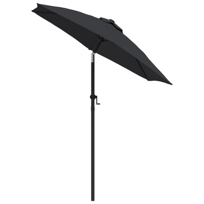 vidaXL Garden Parasol | Black and dark grey | Aluminium, Polyester | Medium
