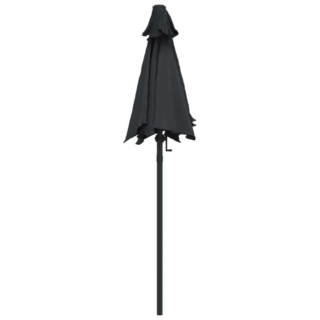 vidaXL Garden Parasol | Black and dark grey | Aluminium, Polyester | Medium