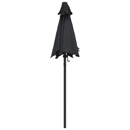 vidaXL Garden Parasol | Black and dark grey | Aluminium, Polyester | Medium