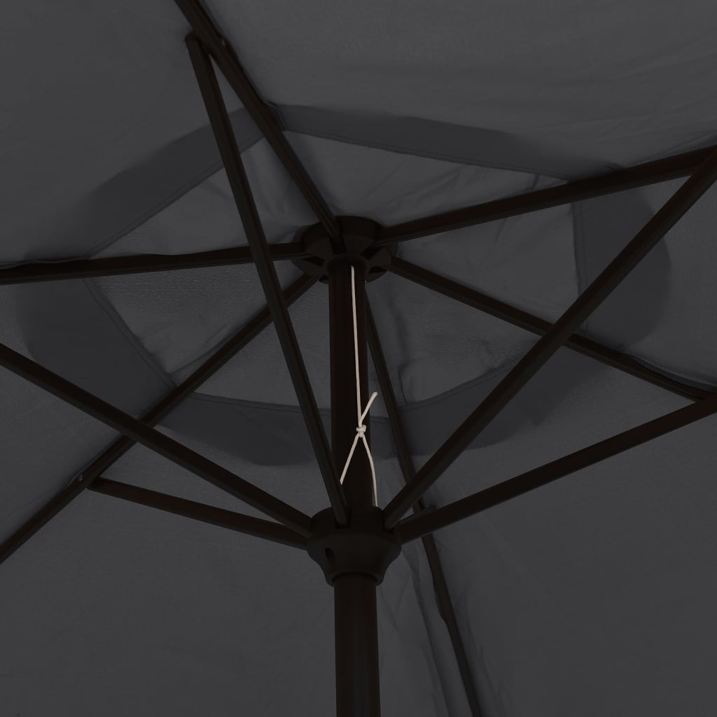 vidaXL Garden Parasol | Black and dark grey | Aluminium, Polyester | Medium