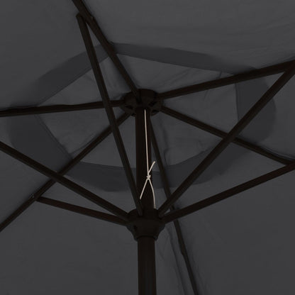 vidaXL Garden Parasol | Black and dark grey | Aluminium, Polyester | Medium