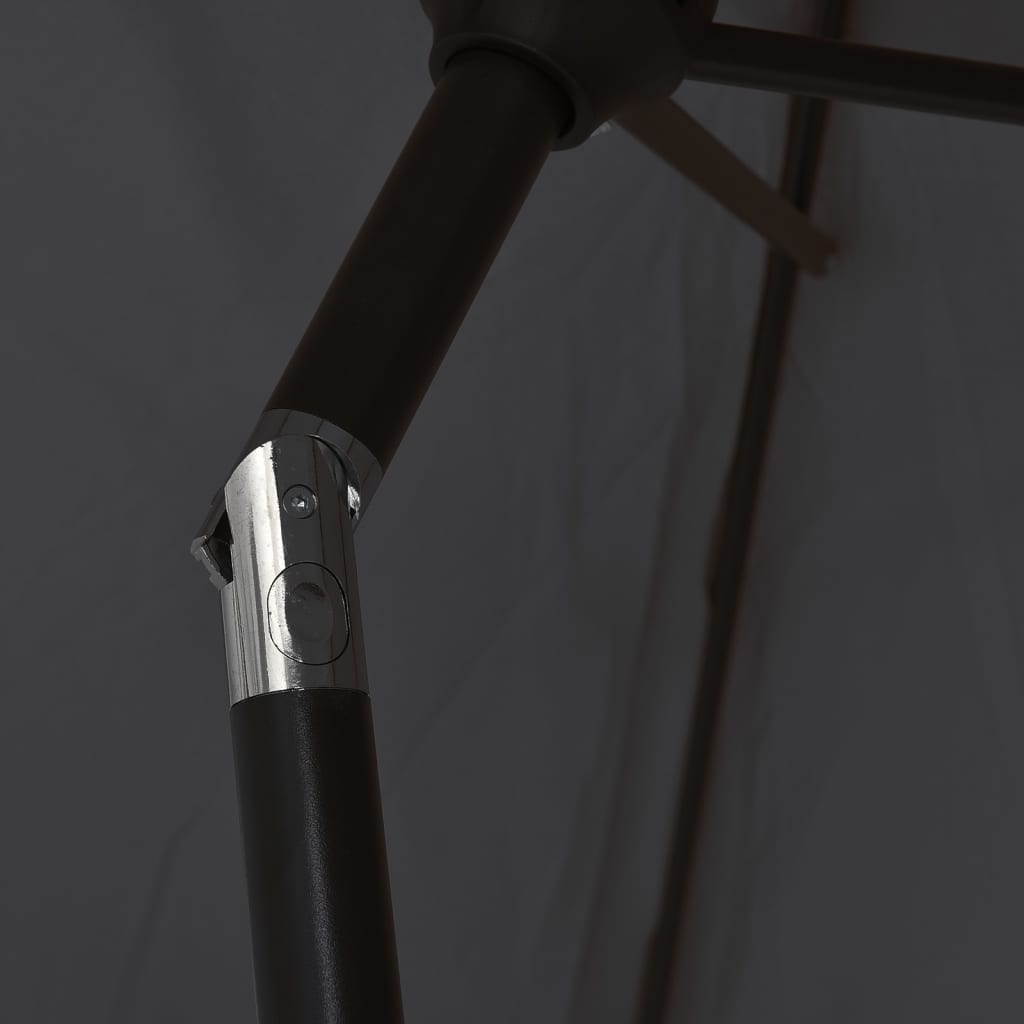 vidaXL Garden Parasol | Black and dark grey | Aluminium, Polyester | Medium