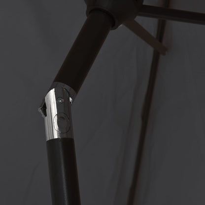 vidaXL Garden Parasol | Black and dark grey | Aluminium, Polyester | Medium