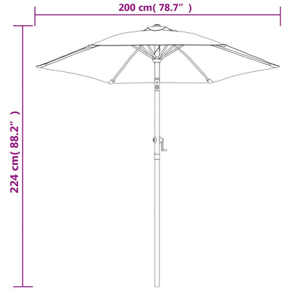 vidaXL Garden Parasol | Black and dark grey | Aluminium, Polyester | Medium