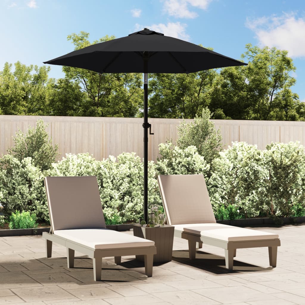 vidaXL Garden Parasol | Black and dark grey | Aluminium, Polyester | Medium