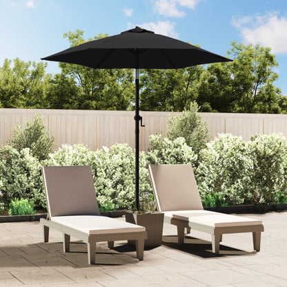 vidaXL Garden Parasol | Black and dark grey | Aluminium, Polyester | Medium