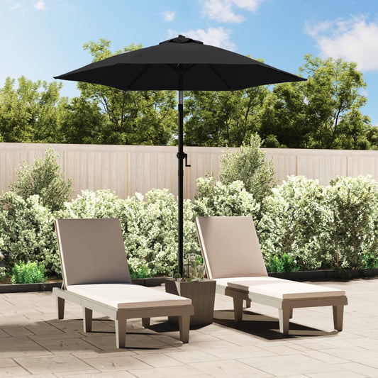 vidaXL Garden Parasol | Black and dark grey | Aluminium, Polyester | Medium
