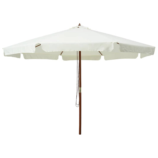 47212 vidaXL Outdoor Parasol with Wooden Pole 330 cm Sand White