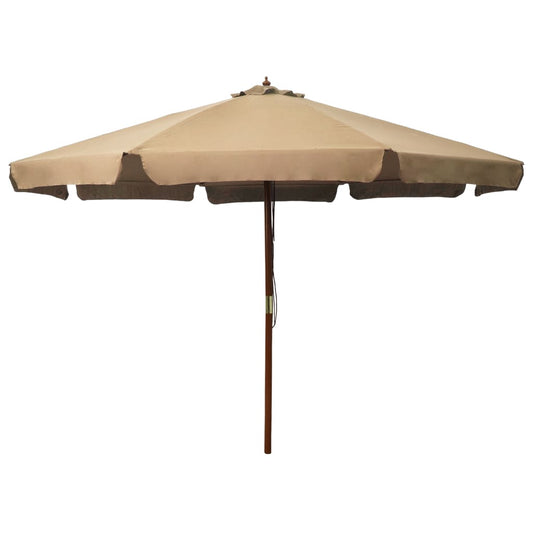 vidaXL Garden Parasol | Taupe | Polyester, Laminated Bamboo, Hardwood | Large