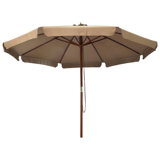 vidaXL Garden Parasol | Taupe | Polyester, Laminated Bamboo, Hardwood | Large