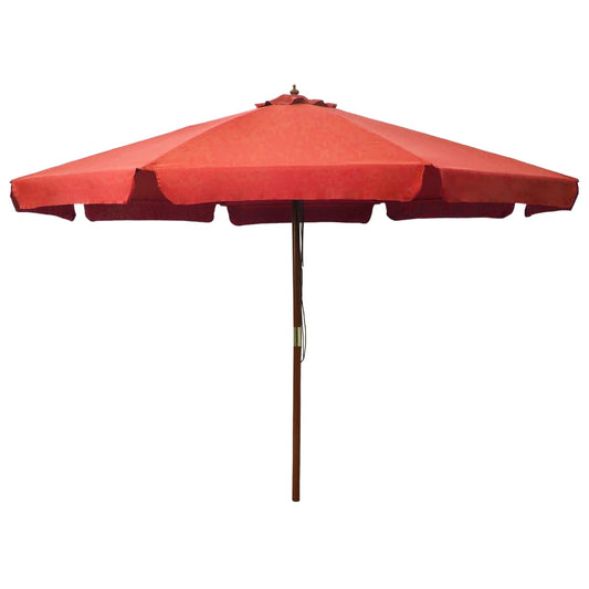 vidaXL Garden Parasol | Terracotta | Polyester, Laminated Bamboo, Hardwood